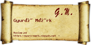Gyuró Márk névjegykártya